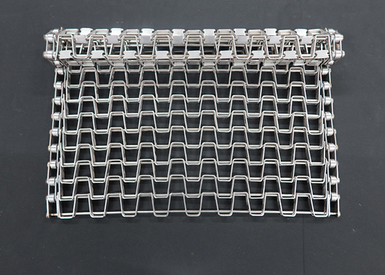 अनुकूलित आकार स्टेनलेस स्टील फ्लैट वायर हनीकॉम जाल कन्वेयर बेल्ट