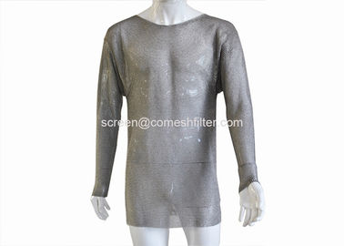 लंबी आस्तीन के साथ 304L सुरक्षा 0.52 मिमी धातु मेष टी शर्ट
