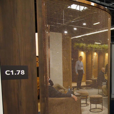 अच्छी कीमत Custom Size Gold Color Metal Decorative Stainless Steel Ring Curtain Mesh Fabric ऑनलाइन