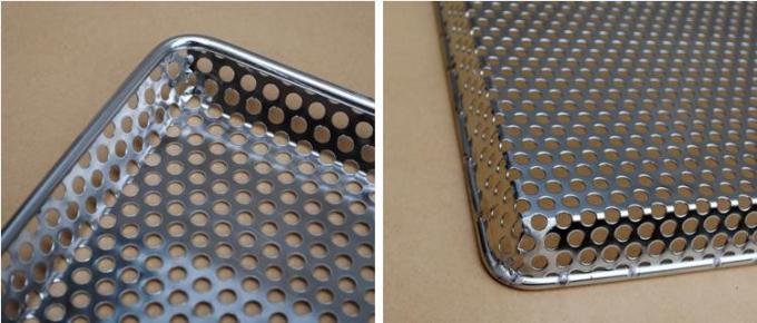 खाद्य ग्रेड 304 स्टेनलेस स्टील मेष ट्रे फ्लैट छिद्रित बेकिंग सूखने के लिए 10