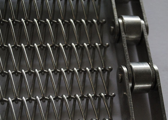 304 स्टेनलेस स्टील कन्वेयर चेन वायर मेष बेल्ट, उच्च तापमान प्रतिरोधी