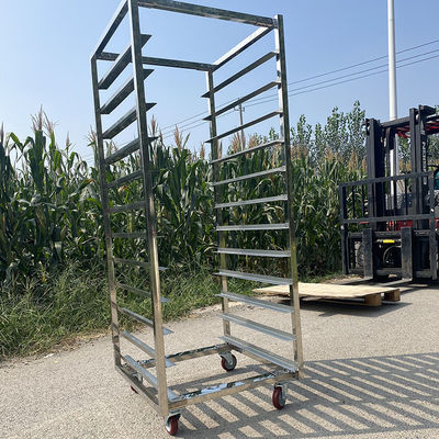 वाणिज्यिक स्टेनलेस स्टील शीतलन रैक ट्रे बेकिंग के लिए बेकरी ट्रॉली