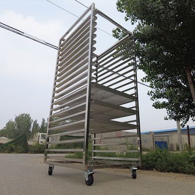 खाद्य ग्रेड 20 टियर स्टेनलेस स्टील बेकिंग कूलिंग रैक बेकिंग ट्रॉली ट्रे के साथ