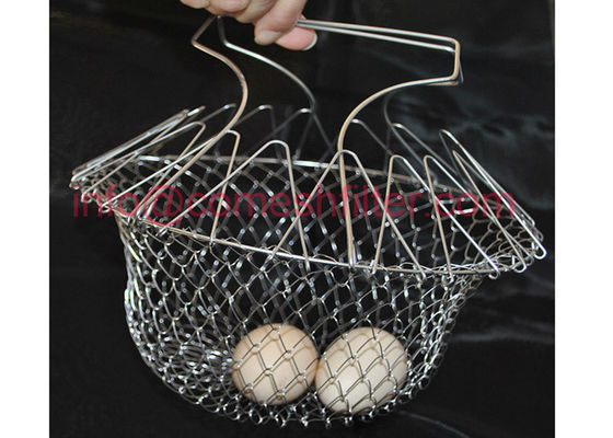 फोल्डेबल स्ट्रेनर बास्केट कोलंडर डीप फ्राईंग संक्षारण प्रतिरोधी