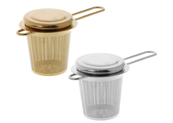 100x65 मिमी खाद्य ग्रेड Ss430 अतिरिक्त ठीक जाल चाय Infuser लंबे हैंडल के साथ